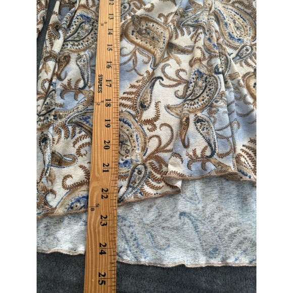 Vintage Y2K Weavers Girl Paisley Print Flare Slit Sleeve Top Shirt Boho 1X - Picture 6 of 7